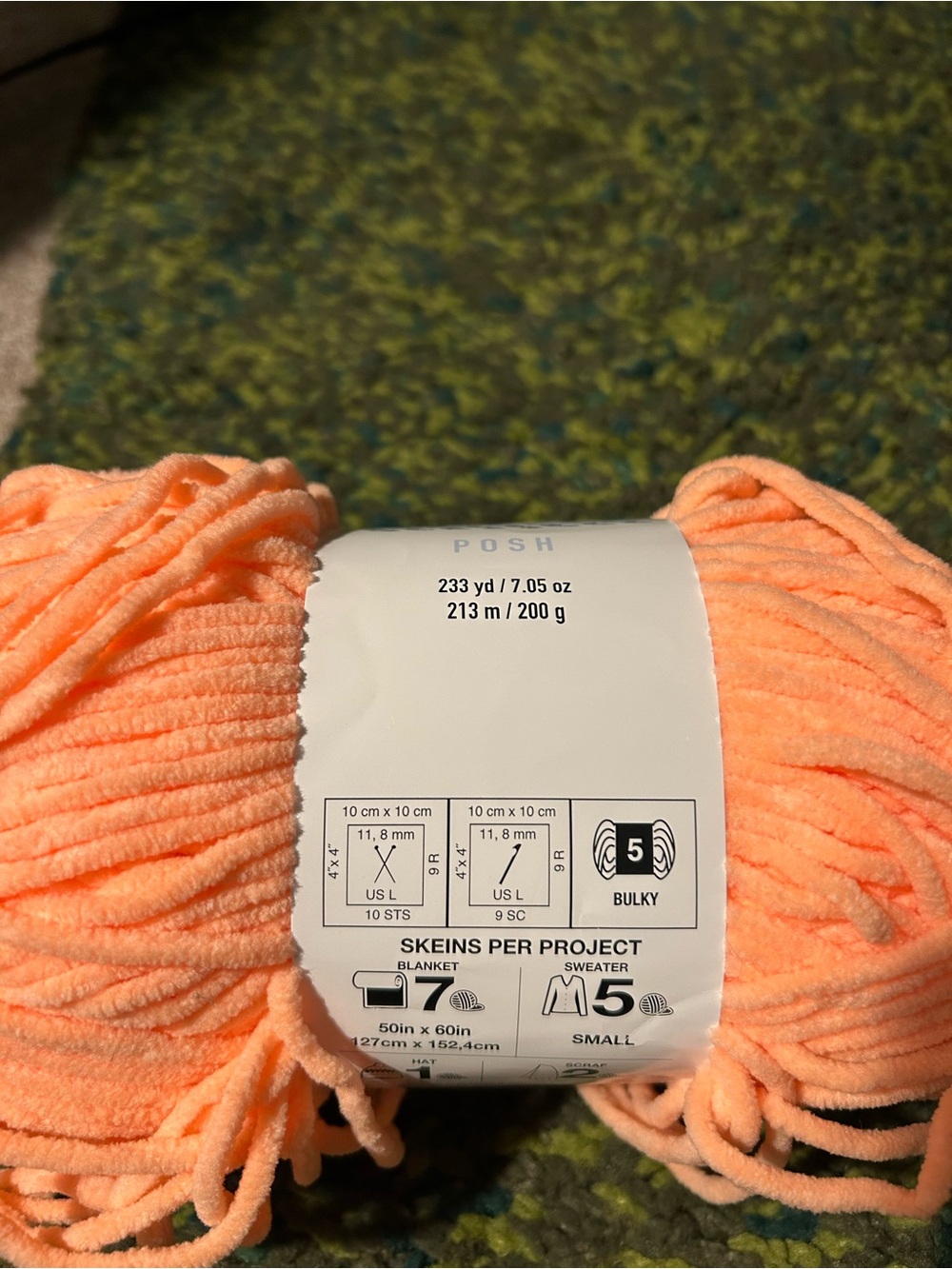 Big Twist Posh Plush Yarn - Coral Peach - Picture 3 of 4